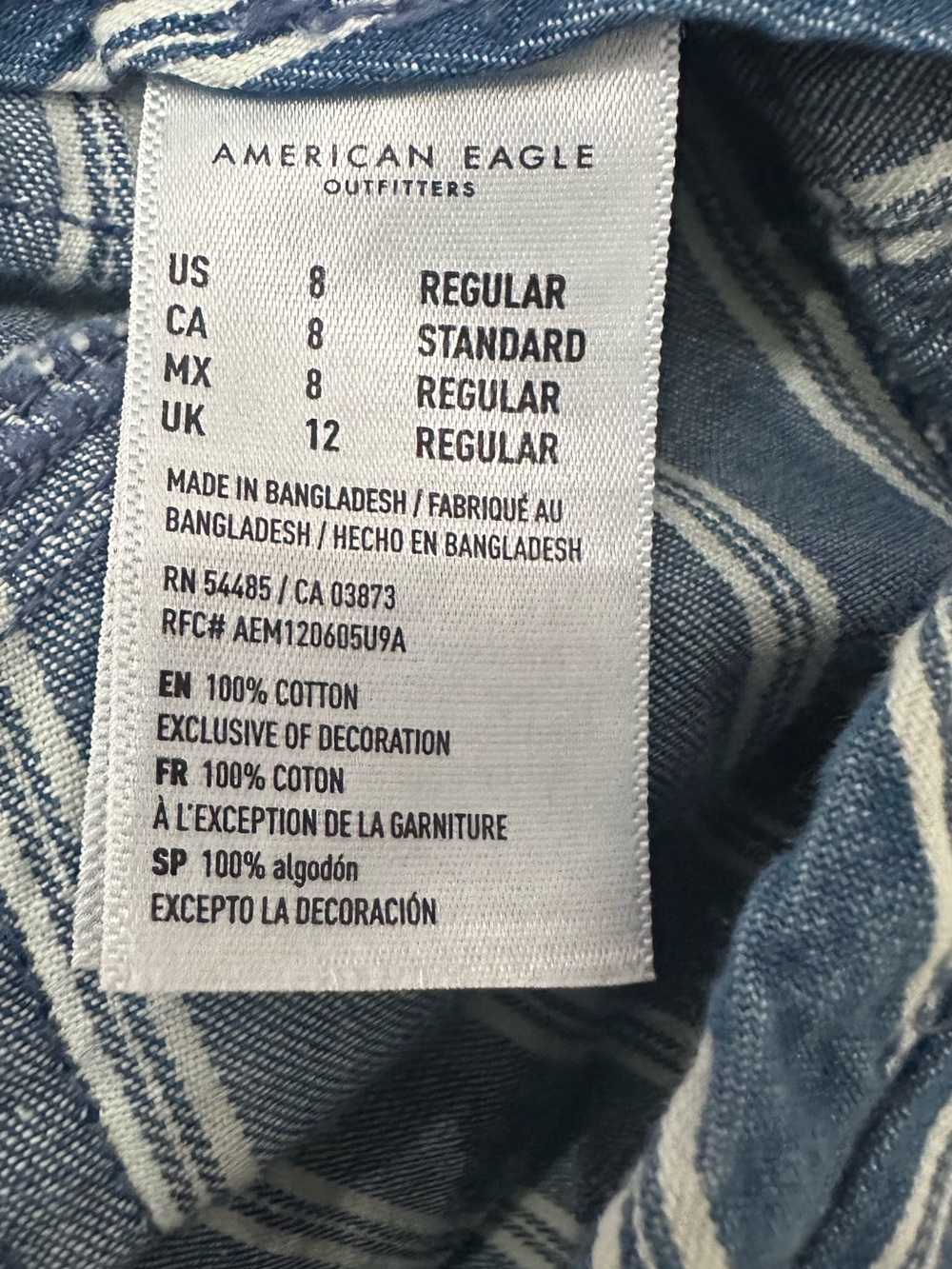 American Eagle Outfitters Blue and White Vertical Stripe Wide-Leg Pants Size 8 - Picture 13 of 14